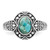 Sterling Silver Rhodium-plated Oxidized Faceted Recon. Turquoise Ring - QR-79349863-9070