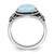 Sterling Silver Rhodium-plated Oxidized with Larimar Ring - QR-38F8832F-3806