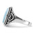 Sterling Silver Rhodium-plated Oxidized with Larimar Ring - QR-38F8832F-3806