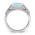 Sterling Silver Rhodium-plated Oxidized with Rectangular Larimar Ring - QR-90948C24-1350