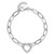 Sterling Silver Rhodium-plated Paperclip CZ Heart with 1in ext. Bracelet