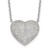 Sterling Silver Rhodium-plated Pave CZ Heart Necklace