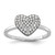 Sterling Silver Rhodium-plated Pave CZ Heart Ring - QR-8D495F5F-3770