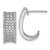 Sterling Silver Rhodium-plated Pave CZ J-Hoop Post Earrings
