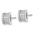 Sterling Silver Rhodium-plated Pave CZ Rectangle Post Earrings