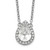 Sterling Silver Rhodium-plated Pear CZ Halo w/1in ext Necklace