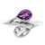 Sterling Silver Rhodium-plated Pear Shape Amethyst & White Topaz Ring - QR-5F108836-1290