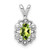 Sterling Silver Rhodium-plated Peridot & Diam. Pendant - QB-107307E6-8330