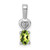 Sterling Silver Rhodium-plated Peridot & Diam. Pendant - QB-7A3975BE-1782