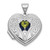 Sterling Silver Rhodium-plated Peridot August Birthstone 18mm Heart Locket