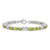 Sterling Silver Rhodium-plated Peridot Bracelet - QX-1A6A2F13-8975
