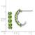 Sterling Silver Rhodium-plated Peridot J-Hoop Earrings