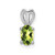 Sterling Silver Rhodium-plated Peridot Pendant - QB-FD9122AA-8596