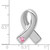 Sterling Silver Rhodium-plated Pink CZ Awareness Ribbon Pendant - QC-C73E7746-4028