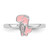 Sterling Silver Rhodium-plated Pink Enamel & CZ Dinosaur Children's Ring - QR-DF8892BE-8859