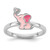 Sterling Silver Rhodium-plated Pink Enamel & CZ Elephant Children's Ring - QR-2B828C6A-8734