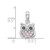 Sterling Silver Rhodium-plated Pink/Black CZ Owl Pendant