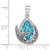 Sterling Silver Rhodium-Plated Polished & Antiqued Crystal Mermaid Tail Pendant