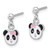 Sterling Silver Rhodium-plated Polished & Multi-color Enameled Panda Children's Post Dangle Earrings