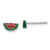 Sterling Silver Rhodium-plated Polished & Multi-color Enameled Watermelon Children's Post Earrings