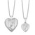 Sterling Silver Rhodium-plated Polished & Satin Butterfly Heart 18in Locket Necklace & 14in Pendant Necklace Set - QL-8CF6DF7F-1684