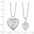 Sterling Silver Rhodium-plated Polished & Satin Butterfly Heart 18in Locket Necklace & 14in Pendant Necklace Set - QL-8CF6DF7F-1684