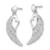 Sterling Silver Rhodium-plated Polished & Textured CZ Open Heart Wings Post Dangle Earrings