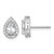 Sterling Silver Rhodium-plated Polished 10.0 x 7.0mm Pear CZ Halo Teardrop Post Earrings