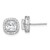 Sterling Silver Rhodium-plated Polished 10.0mm Cushion CZ Halo Post Earrings