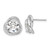 Sterling Silver Rhodium-plated Polished 12mm Round CZ Post Earrings