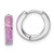 Sterling Silver Rhodium-plated Polished 3.25mm x 12mm Pink Lab Created Opal Hinged Hoop Earrings