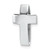 Sterling Silver Rhodium-plated Polished 3D Latin Cross Chain Slide Pendant