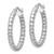 Sterling Silver Rhodium-plated Polished 3mm Beaded Hoop Earrings - QE-F3B77DD3-5818