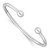 Sterling Silver Rhodium-plated Polished 3mm Children's Cuff Bangle