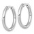 Sterling Silver Rhodium-plated Polished 3x25mm with Safety Lock Round Hinged Hoop Earrings