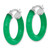 Sterling Silver Rhodium-plated Polished 4.3mm Dyed Jade Quartz Round Hoop Earrings