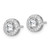 Sterling Silver Rhodium-plated Polished 8.0mm Round CZ Halo Post Earrings