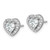 Sterling Silver Rhodium-plated Polished 9.0mm Heart Halo CZ Post Earrings