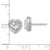 Sterling Silver Rhodium-plated Polished 9.0mm Heart Halo CZ Post Earrings