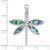 Sterling Silver Rhodium-plated Polished Abalone Dragonfly Pendant