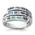 Sterling Silver Rhodium-Plated Polished Abalone Fancy Band Ring - QR-3714557E-8253