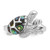 Sterling Silver Rhodium-plated Polished Abalone Sea Turtle Size 6 Ring