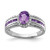 Sterling Silver Rhodium-plated Polished Amethyst & White Topaz Ring - QR-9E95DA9A-4009