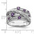 Sterling Silver Rhodium-plated Polished Amethyst and Diamond Ring - QR-2D7DBDB8-4531