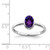 Sterling Silver Rhodium-plated Polished Amethyst Oval Ring - QR-1F9C32B2-8594