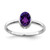 Sterling Silver Rhodium-plated Polished Amethyst Oval Ring - QR-354F08A2-9609