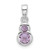 Sterling Silver Rhodium-plated Polished Amethyst Pendant - QP-11B598A8-7229