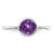 Sterling Silver Rhodium-plated Polished Amethyst Round Ring - QR-8494FE6A-3643