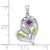 Sterling Silver Rhodium-plated Polished Amethyst, Peridot and White Topaz Flower in Heart Pendant
