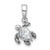 Sterling Silver Rhodium-plated Polished and Antiqued Crystal April Birthstone Turtle Pendant